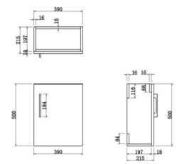 Affine Modern Bathroom Basin Sink Wall Hung Vanity Unit 1 Tap Hole 400mm Gloss White - thumbnail 8