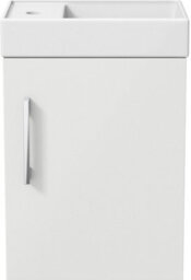 Affine Modern Bathroom Basin Sink Wall Hung Vanity Unit 1 Tap Hole 400mm Gloss White - thumbnail 5