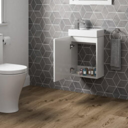 Affine Modern Bathroom Basin Sink Wall Hung Vanity Unit 1 Tap Hole 400mm Gloss White - thumbnail 3