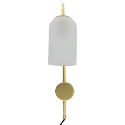 First Choice Lighting Set Of 2 Victoria - Satin Brass Plug In Wall Lights Frost Glass Shades - thumbnail 3