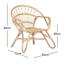 Desser Nordic Indoor Rattan Chair In Natural (H)84Cm X (W)83Cm X (D)72Cm - thumbnail 3