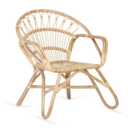 Desser Nordic Indoor Rattan Chair In Natural (H)84Cm X (W)83Cm X (D)72Cm - thumbnail 1