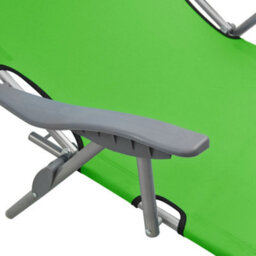 Berkfield Sun Lounger With Canopy Steel Green - thumbnail 6