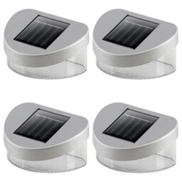 Geezy Solar Powered Led Garden Fence Lights Waterproof Outdoor Wall Lights Set Of 4