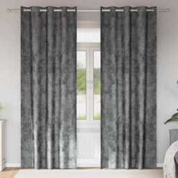 Berkfield Curtain With Curtains 2 Pcs Grey 245 X 140 Cm Velvet