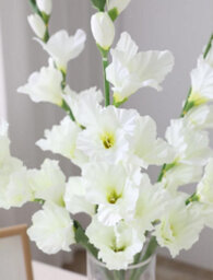 2 Pack Artificial Long - Stemmed Gladiolus Flowers For Home And Wedding And Office Decoration (White) - thumbnail 4