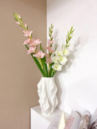 2 Pack Artificial Long - Stemmed Gladiolus Flowers For Home And Wedding And Office Decoration (White) - thumbnail 7