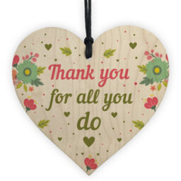 Red Ocean Thank You For All You Do Wood Heart Thank You Teacher Volunteer Friend Gift - thumbnail 1