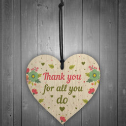 Red Ocean Thank You For All You Do Wood Heart Thank You Teacher Volunteer Friend Gift - thumbnail 2