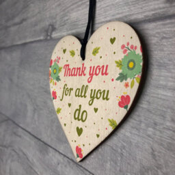 Red Ocean Thank You For All You Do Wood Heart Thank You Teacher Volunteer Friend Gift - thumbnail 7