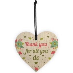 Red Ocean Thank You For All You Do Wood Heart Thank You Teacher Volunteer Friend Gift - thumbnail 5