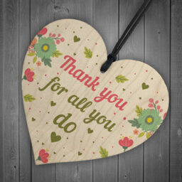 Red Ocean Thank You For All You Do Wood Heart Thank You Teacher Volunteer Friend Gift - thumbnail 6