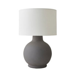 Valuelights Blair Natural Linen Drum Shade Hand Finished Ceramic Grey Stoneware Table Lamp - thumbnail 7
