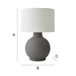 Valuelights Blair Natural Linen Drum Shade Hand Finished Ceramic Grey Stoneware Table Lamp - thumbnail 8