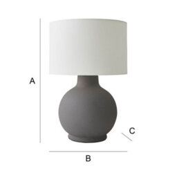 Valuelights Blair Natural Linen Drum Shade Hand Finished Ceramic Grey Stoneware Table Lamp - thumbnail 6