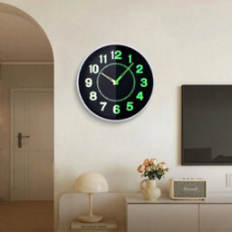 White Wall Mounted Clock Night Light Silent Clock Digital Display Suitable For Offices - thumbnail 5