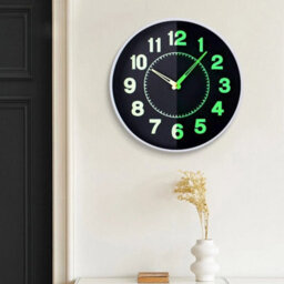 White Wall Mounted Clock Night Light Silent Clock Digital Display Suitable For Offices - thumbnail 6