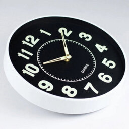 White Wall Mounted Clock Night Light Silent Clock Digital Display Suitable For Offices - thumbnail 1