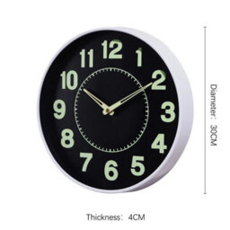 White Wall Mounted Clock Night Light Silent Clock Digital Display Suitable For Offices - thumbnail 2