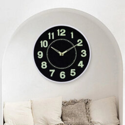 White Wall Mounted Clock Night Light Silent Clock Digital Display Suitable For Offices - thumbnail 3