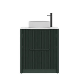 Royal Bathrooms Avenza 600mm Deep Moss Green Floor Standing Countertop Bathroom Vanity Unit 2 Drawer With Art Round Basin - thumbnail 6