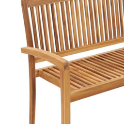 Berkfield Classic 2-Seater Stacking Garden Bench 128.5 Cm Solid Teak Wood - thumbnail 5