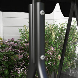 Outsunny Outdoor 3-Person Porch Swing Chair With Adjustable Canopy Black - thumbnail 9