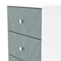 San Jose Ready Assembled Matt Duck Egg Blue & White No Effect 5 Drawer Bedside Chest (H)1120mm (W)450mm (D)395mm - thumbnail 4