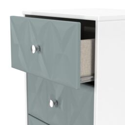 San Jose Ready Assembled Matt Duck Egg Blue & White No Effect 5 Drawer Bedside Chest (H)1120mm (W)450mm (D)395mm - thumbnail 5