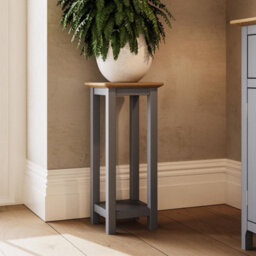 Fwstyle Oak Tall Side Table Grey Ready Assembled - thumbnail 1