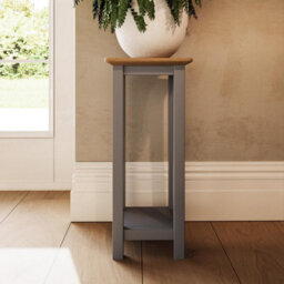 Fwstyle Oak Tall Side Table Grey Ready Assembled - thumbnail 2