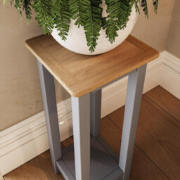 Fwstyle Oak Tall Side Table Grey Ready Assembled - thumbnail 3