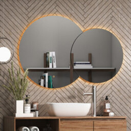 Royal Bathrooms Enso 800 X 600mm Round Led Illuminated Bathroom Twin Mirror - Anti-Fog - thumbnail 8