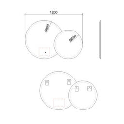 Royal Bathrooms Enso 800 X 600mm Round Led Illuminated Bathroom Twin Mirror - Anti-Fog - thumbnail 4