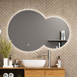 Royal Bathrooms Enso 800 X 600mm Round Led Illuminated Bathroom Twin Mirror - Anti-Fog