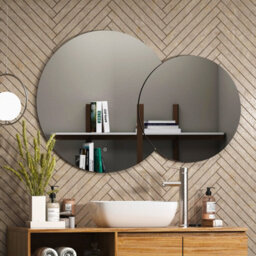 Royal Bathrooms Enso 800 X 600mm Round Led Illuminated Bathroom Twin Mirror - Anti-Fog - thumbnail 2