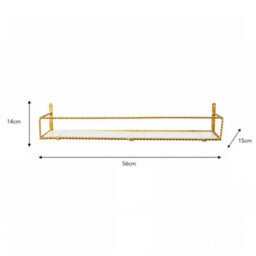 Melody Maison Large Gold Twisted Rope Design Wall Shelf With Frosted Glass Shelf - thumbnail 7