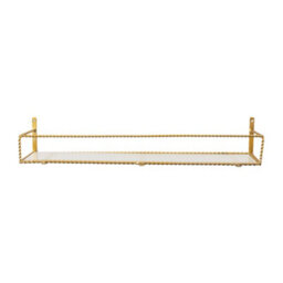 Melody Maison Large Gold Twisted Rope Design Wall Shelf With Frosted Glass Shelf - thumbnail 8