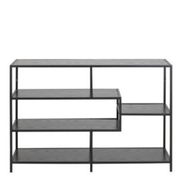 Wyld Haus El Paso Wide Black Metal Bookcase, 4 Shelves, 1140 X 350 X 780 mm - thumbnail 3