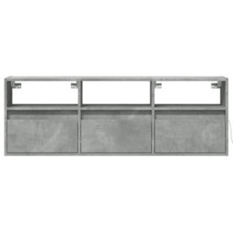 Berkfield Durable Tv Wall Cabinet With Led Lights Concrete Grey 130X31X45 Cm - thumbnail 6