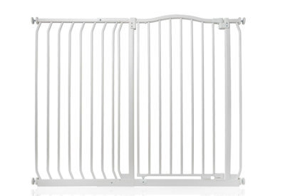 Safetots Extra Tall Curved Top Safety Gate, 116Cm - 125Cm, Matt White, Extra Tall 100Cm In Height, Pressure Fit Stair Gate - image 1