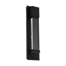 Stylish Ip44 Outdoor Wall Light With Black Bubble Glass And Built-In Led