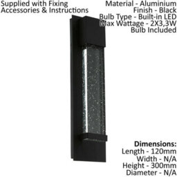 Stylish Ip44 Outdoor Wall Light With Black Bubble Glass And Built-In Led - thumbnail 2