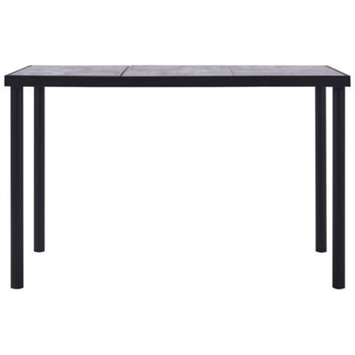 Berkfield Modern Dining Table Black And Concrete Grey 160X80X75 Cm Mdf - image 1
