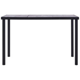 Berkfield Modern Dining Table Black And Concrete Grey 160X80X75 Cm Mdf
