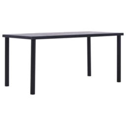 Berkfield Modern Dining Table Black And Concrete Grey 160X80X75 Cm Mdf - thumbnail 2