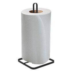 Vivo Free Standing Kitchen Paper Towel Roll Holder Organiser Stand Storage Rack Black - thumbnail 2