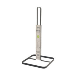 Vivo Free Standing Kitchen Paper Towel Roll Holder Organiser Stand Storage Rack Black - thumbnail 7