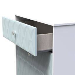 Genoa Ready Assembled Matt Duck Egg Blue & White No Effect 3 Drawer Chest (H)791mm (W)766mm (D)395mm - thumbnail 2