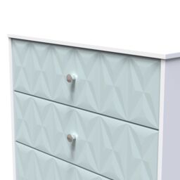 Genoa Ready Assembled Matt Duck Egg Blue & White No Effect 3 Drawer Chest (H)791mm (W)766mm (D)395mm - thumbnail 3